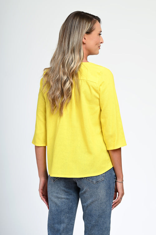 Bluză damă galben-lime cu croială dreaptă – Liora Natalee Fashion