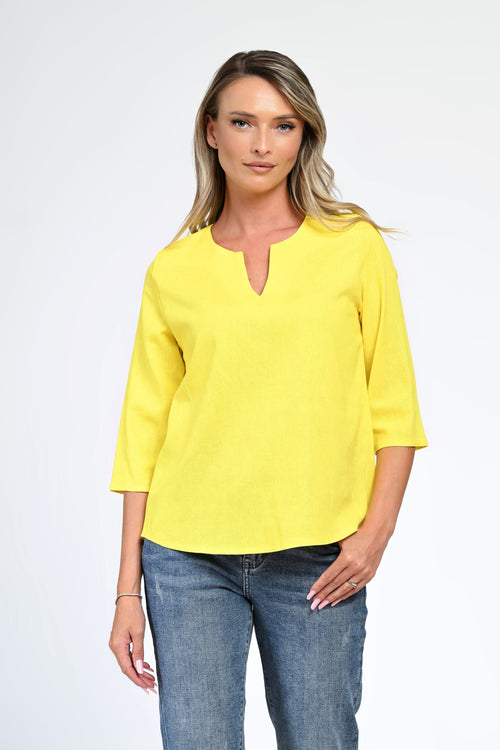 Bluză damă galben-lime cu croială dreaptă – Liora Natalee Fashion