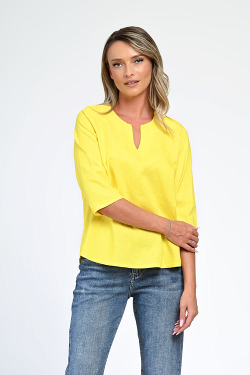 Bluză damă galben-lime cu croială dreaptă – Liora Natalee Fashion