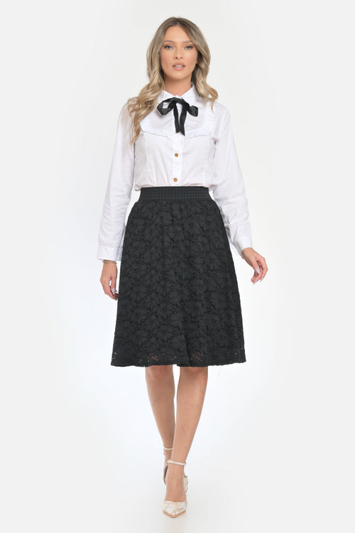 Fusta dama dantela neagra Sara Natalee Fashion