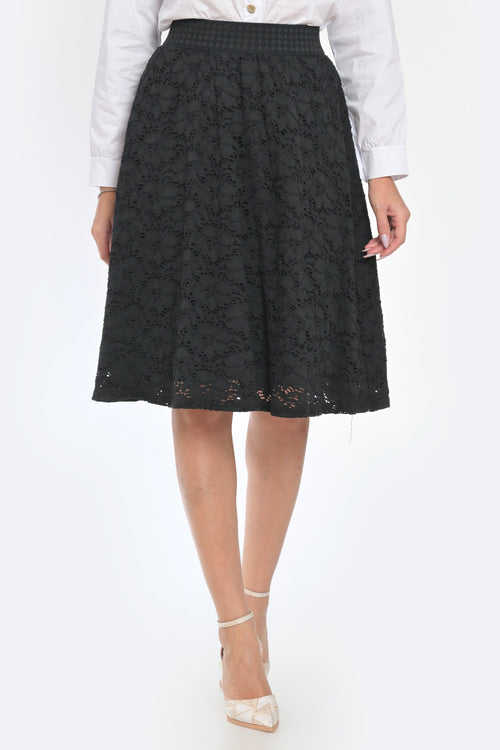 Fusta dama dantela neagra Sara Natalee Fashion