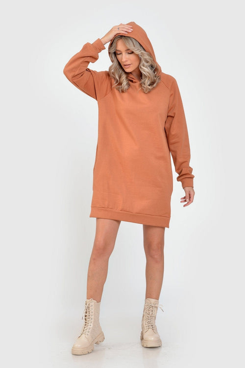 Hanorac caramiziu Zenaida Natalee Fashion