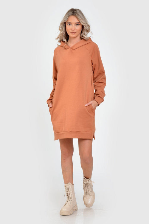 Hanorac caramiziu Zenaida Natalee Fashion