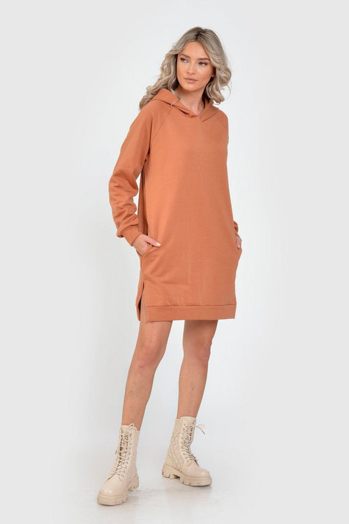 Hanorac caramiziu Zenaida Natalee Fashion