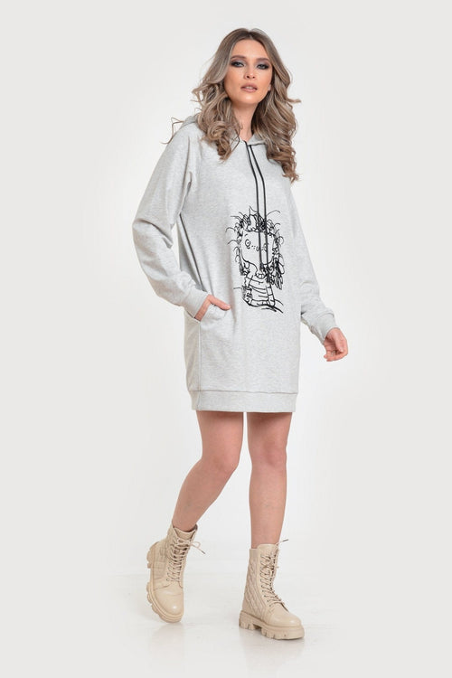 Hanorac gri Patricia Natalee Fashion