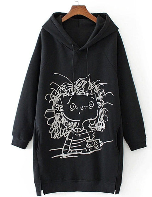 Hanorac negru Serena Natalee Fashion