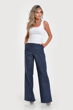 Pantalon casual drept din blug Izabela Natalee Fashion
