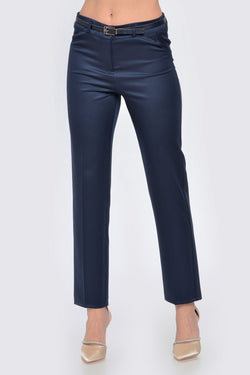 Pantalon casual drept navy Moly Natalee Fashion