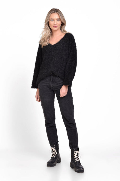 Pulover casual negru Gardenia Natalee Fashion