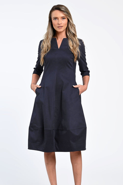 Rochie bleumarin midi Clara Natalee