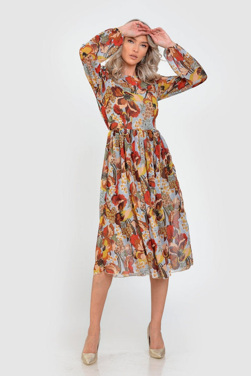 Rochie casual imprimeu tomnatic Speranta Natalee Fashion