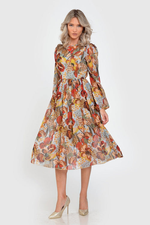 Rochie casual imprimeu tomnatic Speranta Natalee Fashion