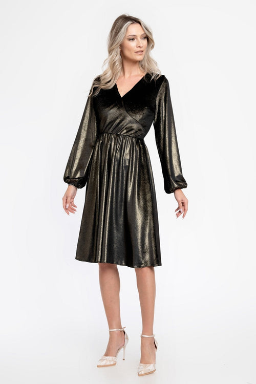 Rochie catifea auriu inchis Julia Natalee Fashion
