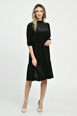 Rochie dama elegantă catifea cu striați Zaira Natalee Fashion