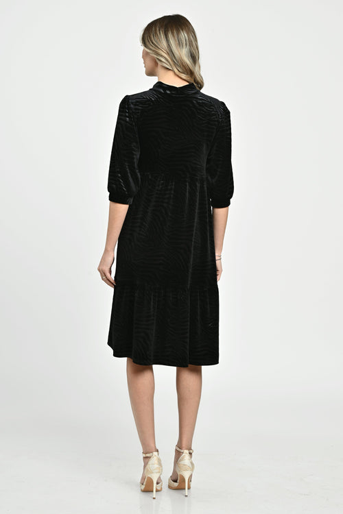 Rochie dama elegantă catifea cu striați Zaira Natalee Fashion