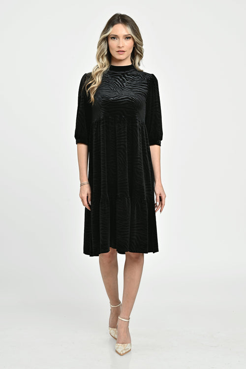 Rochie dama elegantă catifea cu striați Zaira Natalee Fashion