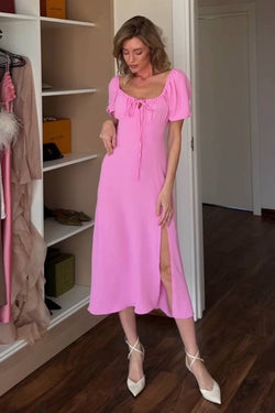 Rochie de vara roz Monica Natalee