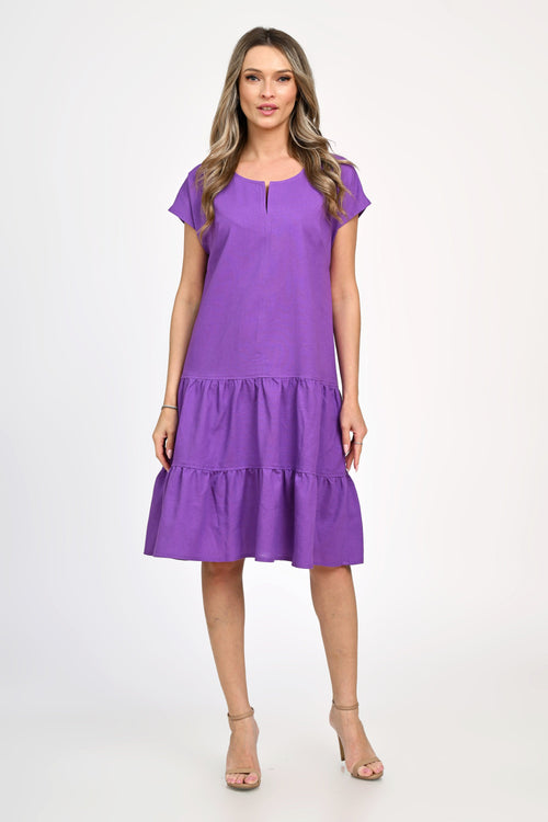 Rochie din in mov Josefina Natalee Fashion