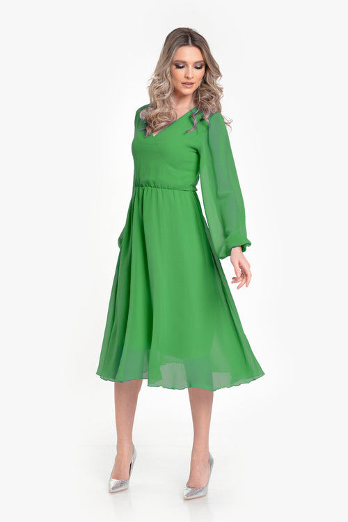 Rochie voal verde Negris Natalee Fashion