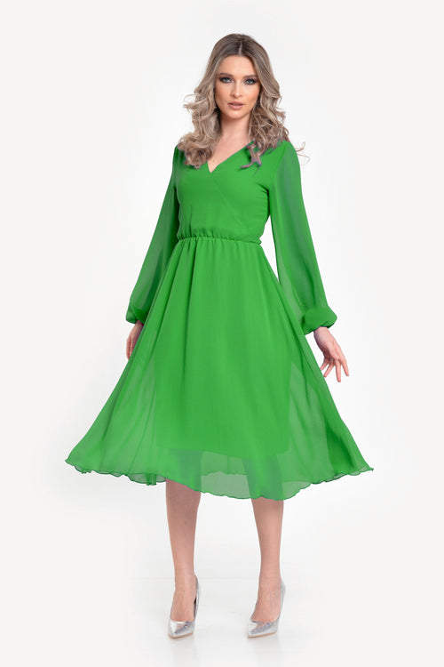 Rochie voal verde Negris Natalee Fashion