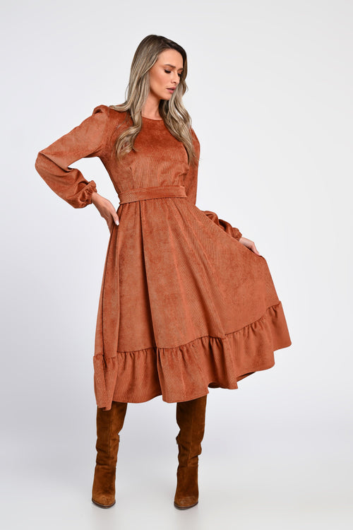 Rochie midi din raiat Irina Natalee