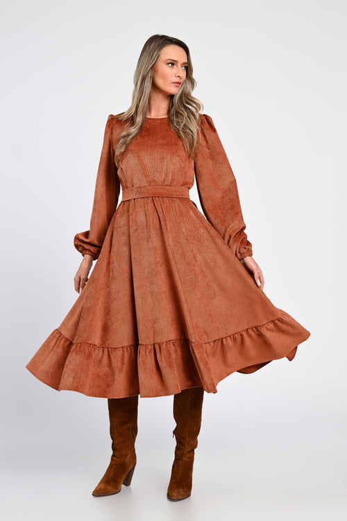 Rochie midi din raiat Irina Natalee