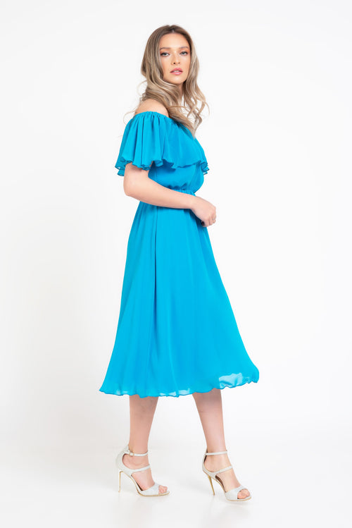 Rochie turquoise voal Corina Natalee Fashion