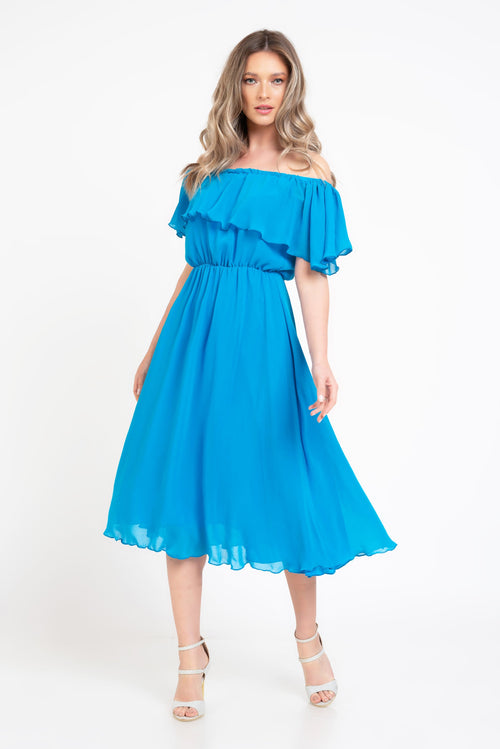 Rochie turquoise voal Corina Natalee Fashion