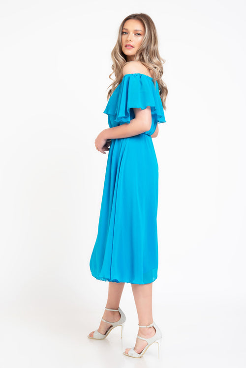 Rochie turquoise voal Corina Natalee Fashion