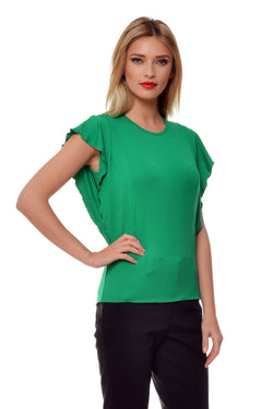 Natalee Fashion Bluză Bluza aripioare verde