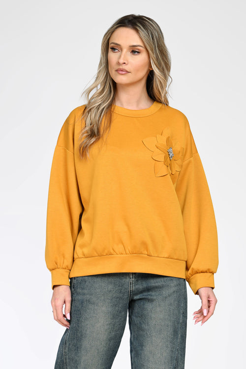 Bluză casual damă cu aplicație florală Elara Natalee