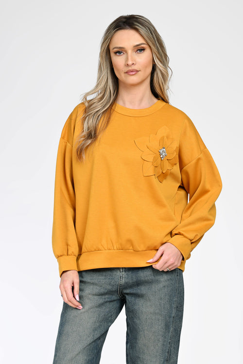 Bluză casual damă cu aplicație florală Elara Natalee