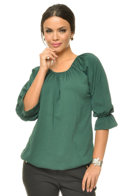 Natalee Fashion Bluză Bluza casual verde inchis