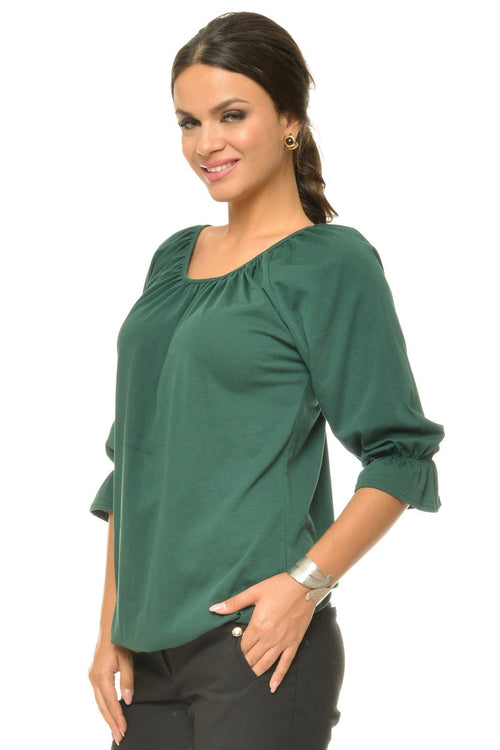 Natalee Fashion Bluză Bluza casual verde inchis