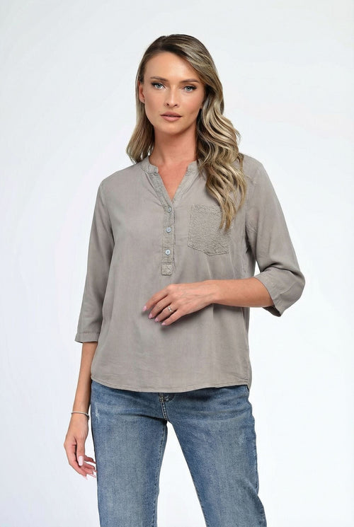 Bluză damă bej taupe casual Maya Natalee