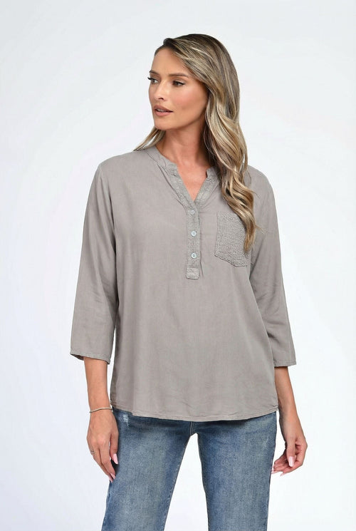 Bluză damă bej taupe casual Maya Natalee