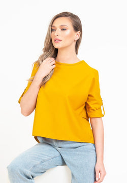 Natalee Fashion Bluză Bluza dama casual mustar randunica Iulia