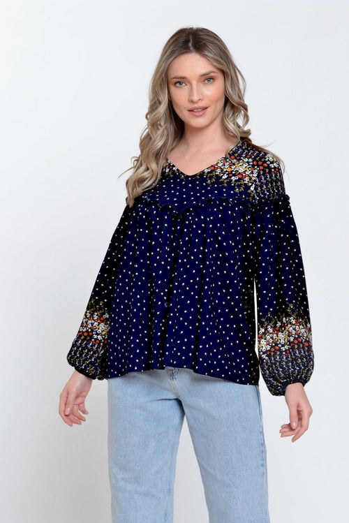 Natalee Fashion Bluză Bluza dama casual navy Aliza