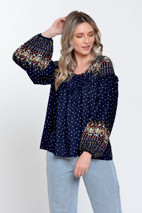 Natalee Fashion Bluză Bluza dama casual navy Aliza