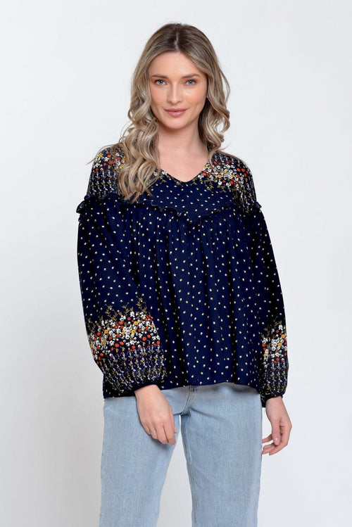 Natalee Fashion Bluză Bluza dama casual navy Aliza