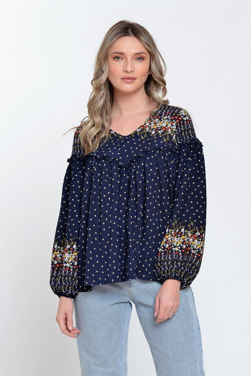 Natalee Fashion Bluză Bluza dama casual navy Aliza