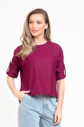 Natalee Fashion Bluză Bluza dama casual visiniu randunica Iustina