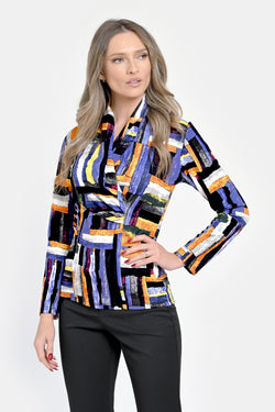 Natalee Fashion Bluză Bluza damă cu imprimeu abstract - Iris