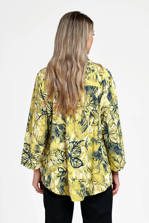 Bluza damă cu imprimeu floral galben Liora Yellow Natalee Fashion