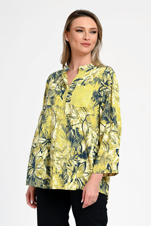 Bluza damă cu imprimeu floral galben Liora Yellow Natalee Fashion