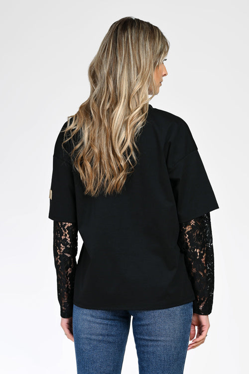 Bluza dama cu maneci din dantela Natalee Fashion