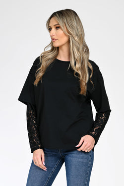 Bluza dama cu maneci din dantela Natalee Fashion