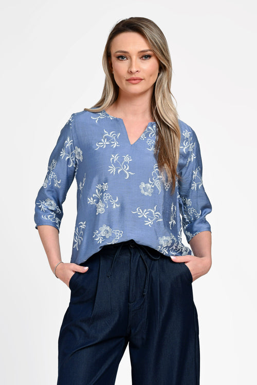 Bluză damă din bumbac cu imprimeu floral Eliza Natalee