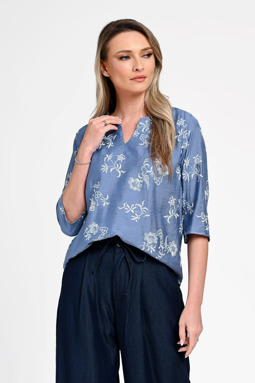 Bluză damă din bumbac cu imprimeu floral Eliza Natalee