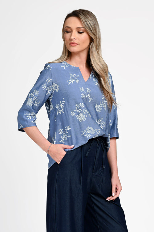 Bluză damă din bumbac cu imprimeu floral Eliza Natalee